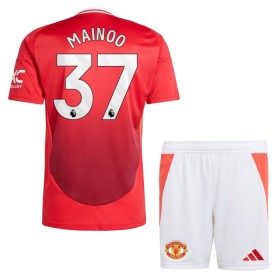 Virallinen pelipaita Manchester United Mainoo 37 Koti 2024-25 Lyhythihainen - Lasten ( + Lyhyet housut )